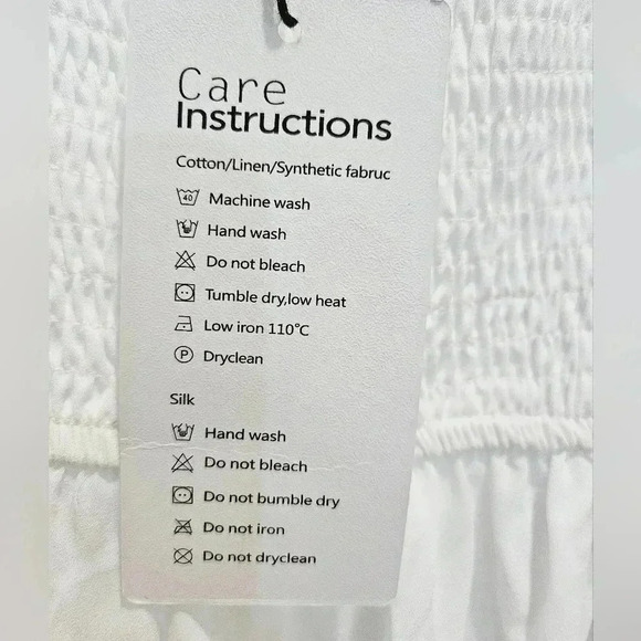 EXLURA White Smocked Flutter Sleeve Boho Cottagecore Maxi Dress - Picture 10 of 11